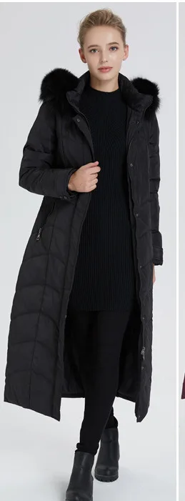 Black Fox Fur AYUNSUE 90% белое пуховое пальто размера плюс, Корейская пуховая куртка с воротником из лисьего меха, зимнее пальто с капюшоном, женская одежда yy1985 - Цвет: Black Fox Fur