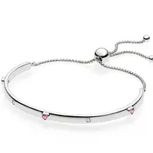 925 пробы серебро взрыв любви мяч застежка Отрегулируйте ПАН браслет подходит для женщин бисера Шарм Diy Европа ювелирные изделия