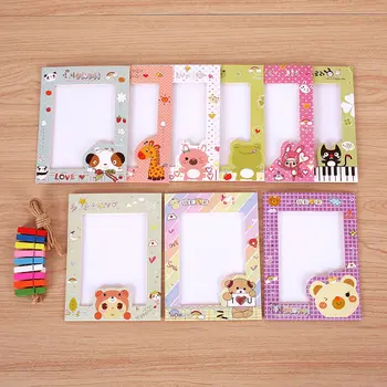 

9Pcs/set 6inch Cartoon Animal Paper Photo Frame Hanging Picture Album DIY Photo Banners Wedding Birthday Party Decorations Kids