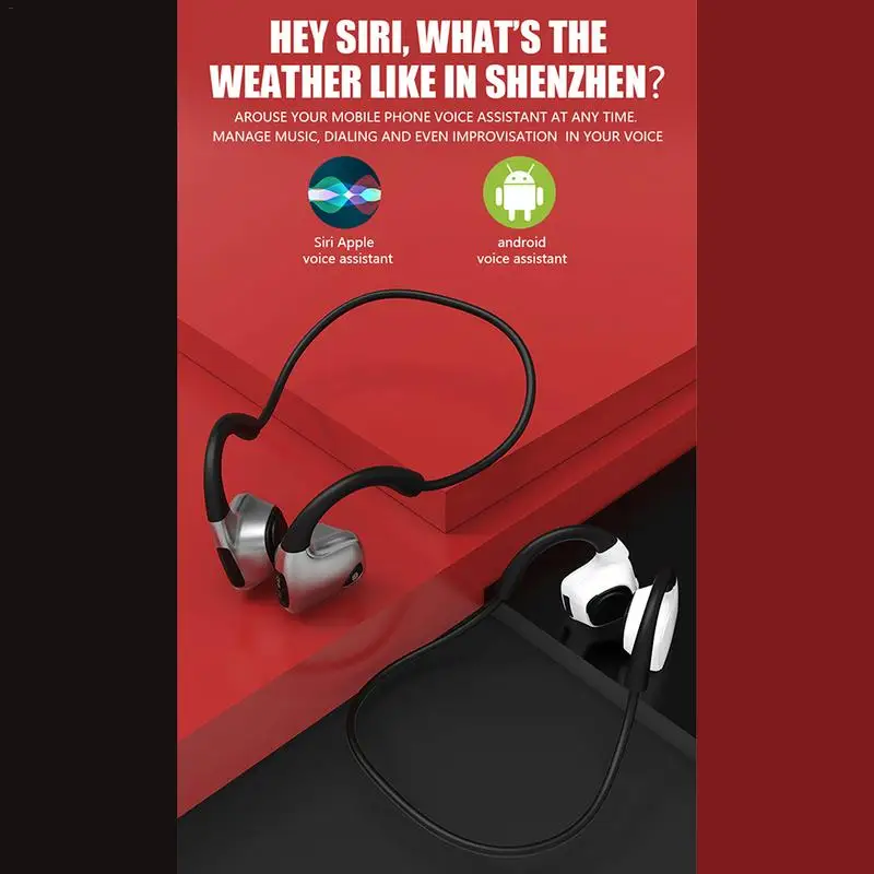 S.Wear R9 Bone Conduction Bluetooth Headset Portable Sports Runing HIFI Noise Reduction Stereo 3D Bluetooth Headphone With Mic
