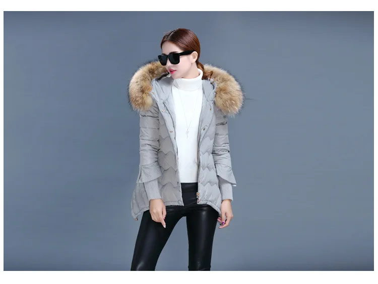 Winter New Style WOMEN'S Dress Large Fur Collar Mid-length China Gedi Love a Version Loose Thick Cloak down Jacket