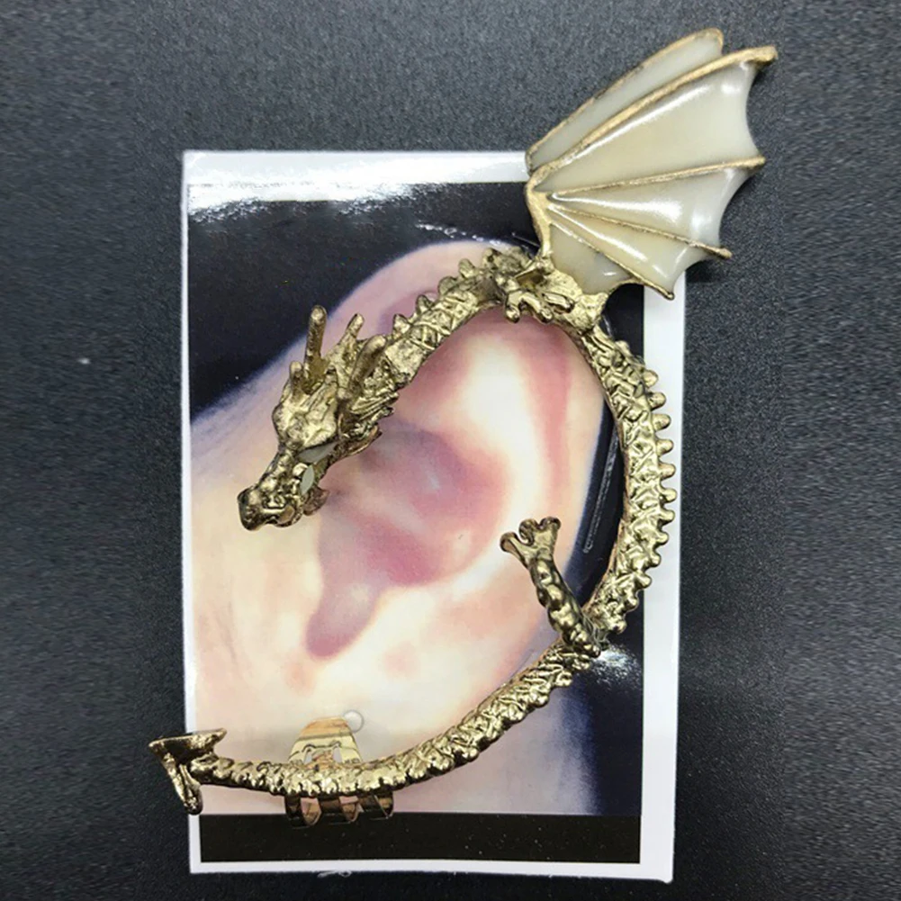 Ear Clip Earrings Retro Vintage Gothic Rock Punk Punk Luminous Dragon Shape Ear Cuff Clip Earring No Piercing Jewelry for Women Men Earrings Gifts