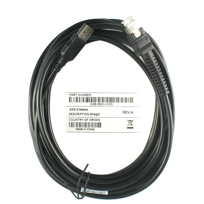 Прямой USB кабель для передачи данных 5 в м совместимый с Zebra LI3608 LI3678 DS3608 DS3678 сканера