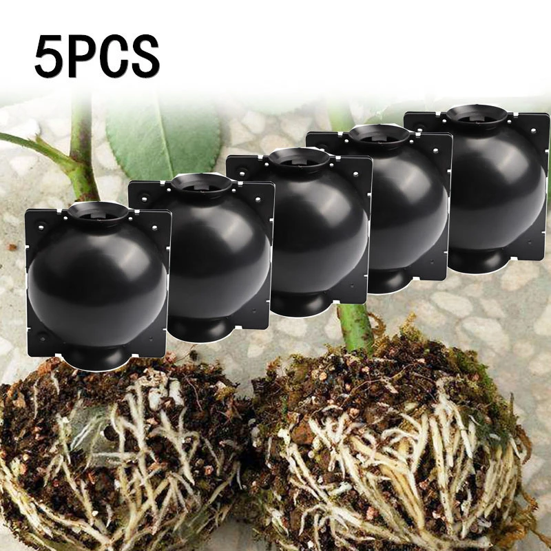 5pcs Plant Rooting Ball Grafting Propagation Growing Nursery Box Breeding High Pressure Case Plant Root Container Garden Tools