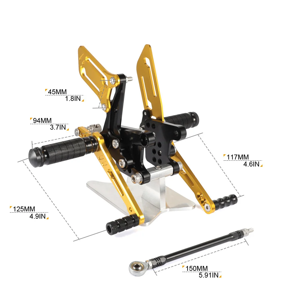 

CNC Motorcycle Footrest Footpegs Foot Peg Pedal Rearset Black Golden For Suzuki SV650 SV650S GSXR600 GSXR750 GSX1000 K1 D40