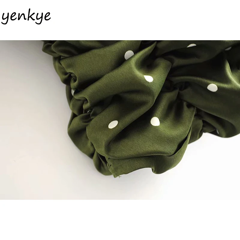 Модный женский зеленый укороченный топ в горошек с бабочкой на плечах без рукавов, летние сексуальные топы LDZZ6127
