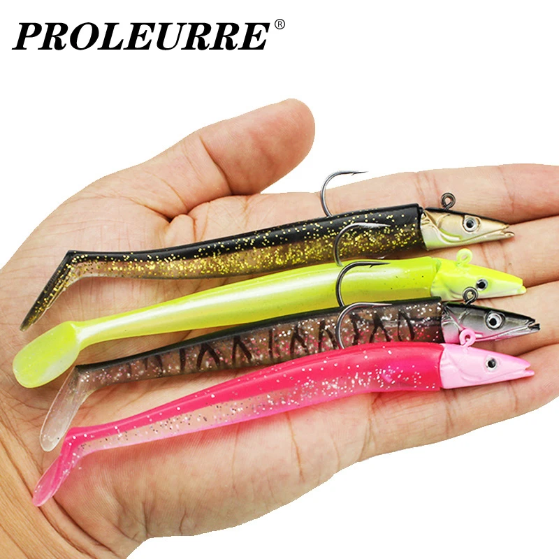 1Pcs Black Minnow Jig Head Fishing Lure 12cm 16g Pike Bass Fishing