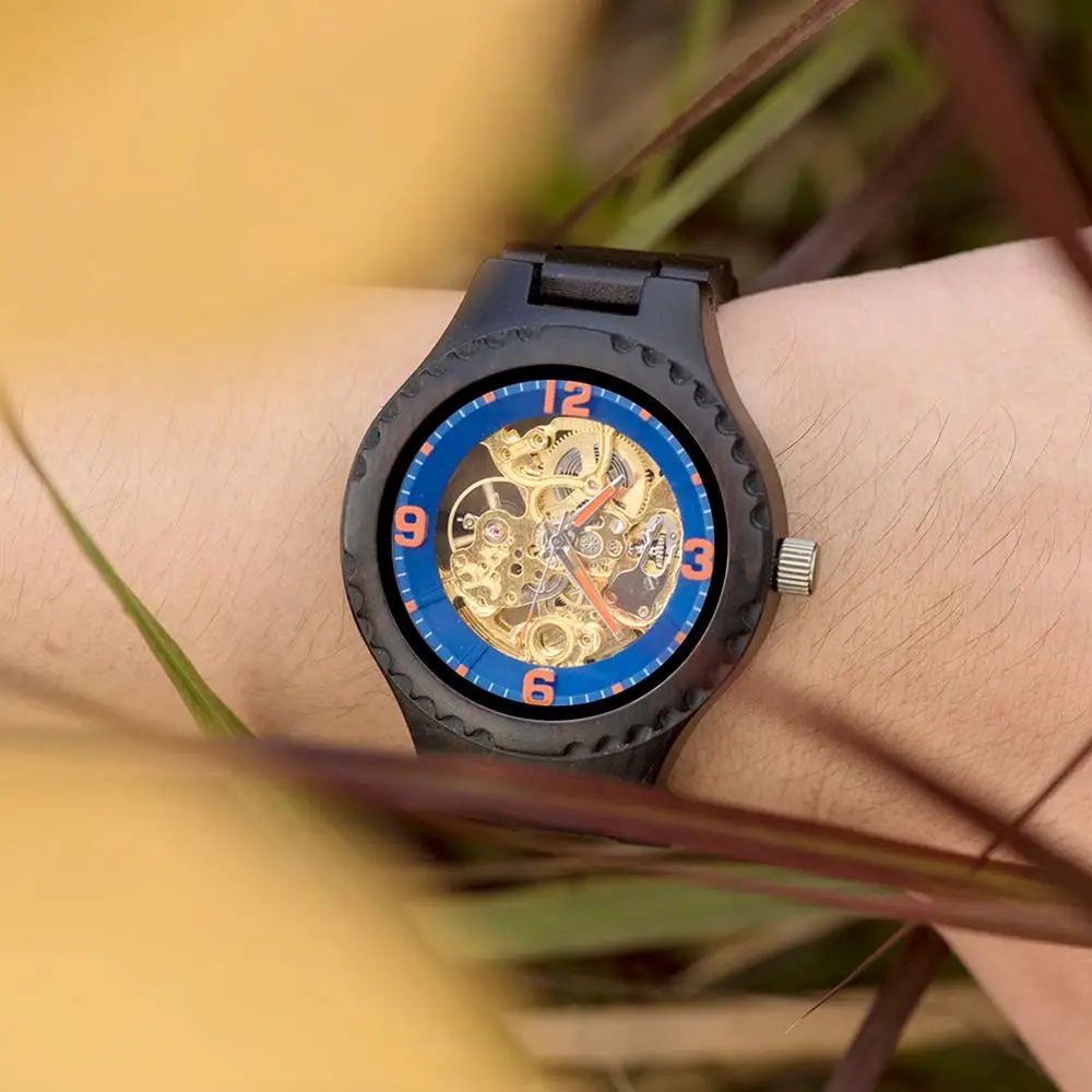 Мужские деревянные часы orologio uomo с логотипом BOBO BIRD, автоматические механические наручные часы, водонепроницаемые мужские часы в деревянной коробке, Рождественский подарок