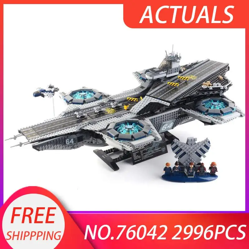 

Super Heroes lEGOED Marvel Avengers Helicarrier Model 76042 2996PCS Model Building Brick Blocks Educational kids Toys