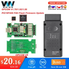 Opcom v5 para opel op com 1.70 flash firmware atualização de diagnóstico do carro para opel OP-COM 1.95 pic18f458 pode ônibus obd obd2 ferramentas automóvel