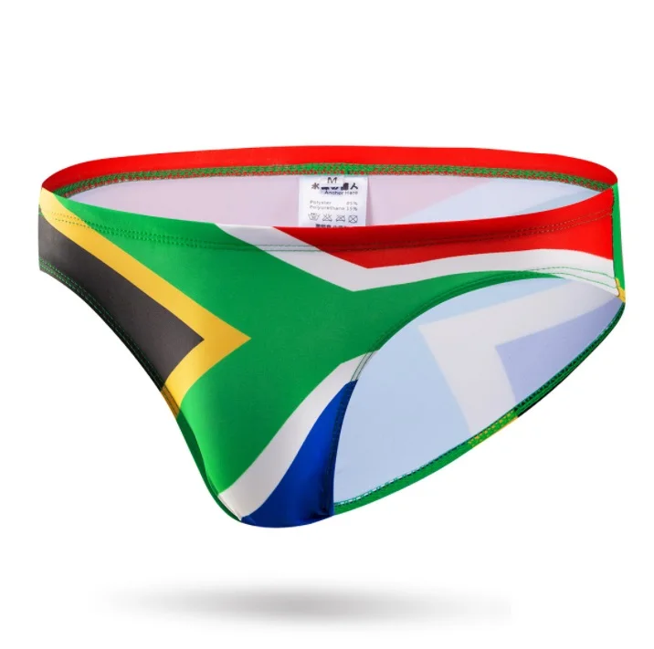 South Africa flag Сексуальная одежда для плавания с флагом, мужские плавательные шорты для пляжа, трусы с низкой талией, бразильские мужские купальные костюмы, Шорты для плавания, купальный костюм для спа - Цвет: South Africa flag