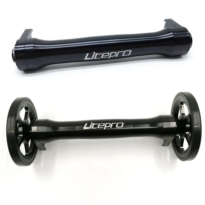 

LITEPRO Folding Bicycle Brompton Easy Wheel Extension Bar Aluminum Alloy Telescopic Rod Cycling Bicycle Accessories