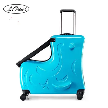 

LeTrend Cute pony Cartoon Children Rolling Luggage Spinner Suitcase Wheels Students Multifunction Trolley Kids Travel Bag