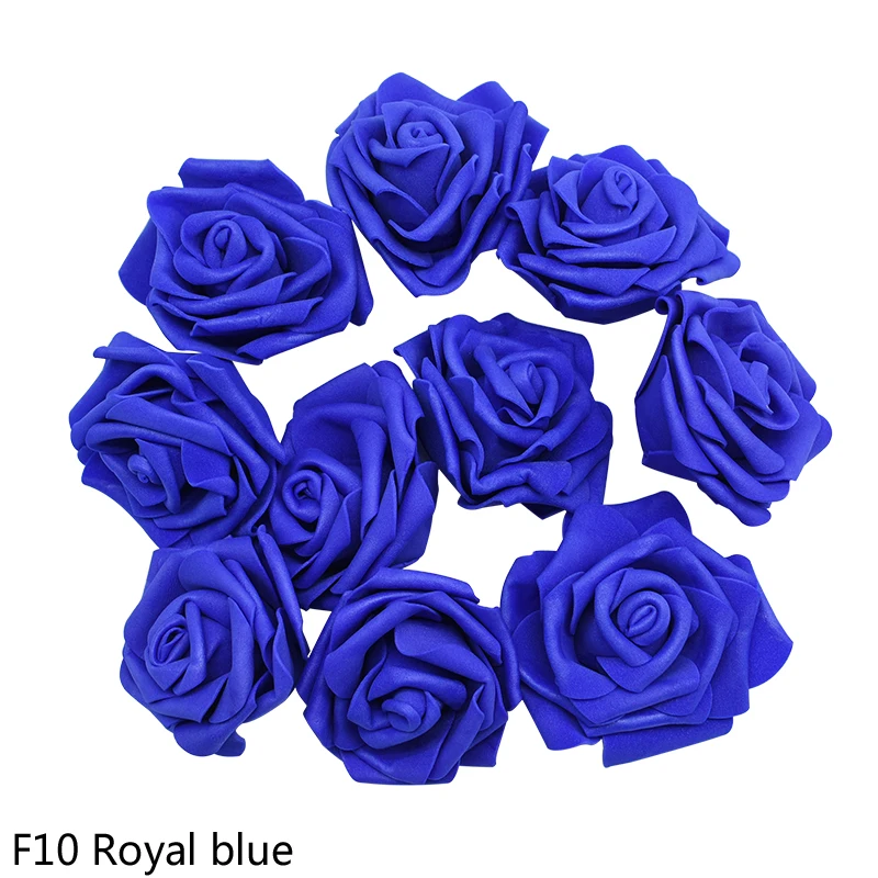 30 шт./лот 8 см большой ПЭ пены розы искусственные головки цветов для свадебного мероприятия украшения DIY венки дома и сада декоративные принадлежности - Цвет: F10 royal blue