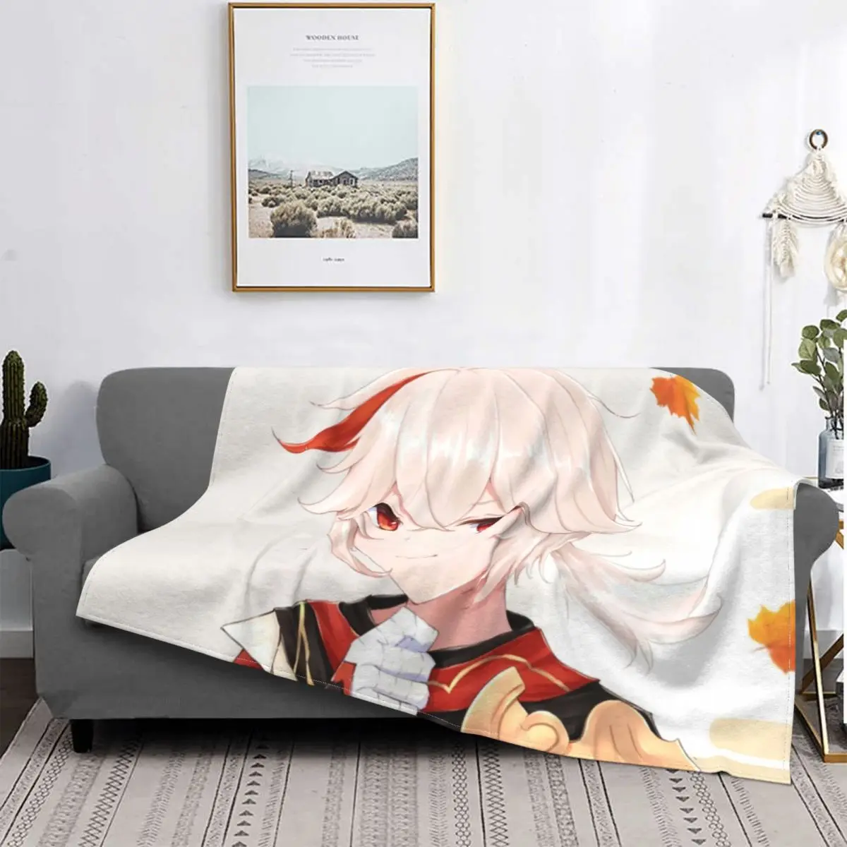 

Kazuha Kae Blanket Flannel Fleece Genshin Impact Game Anime Plush Thick Soft Throw Blankets For Sofa Bed Sheet Bedroom Quilt Art