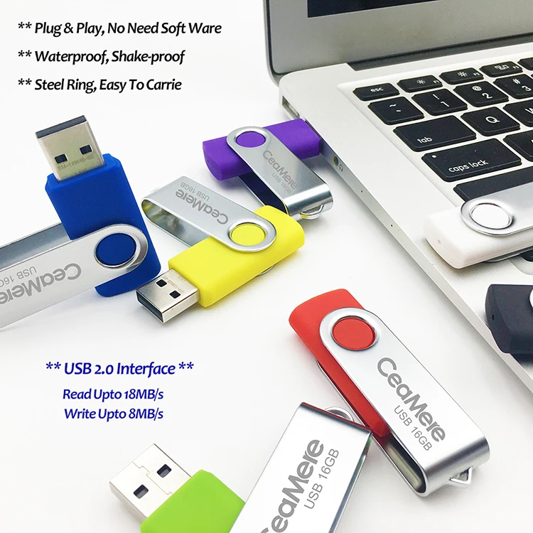 10PCS Colour Folding Swivel USB Flash Drive 128G Pendrive 32GB64GB16GB Pen drive Memory Stick USB Stick Gift Free Custom LOGO best pen drive 64gb