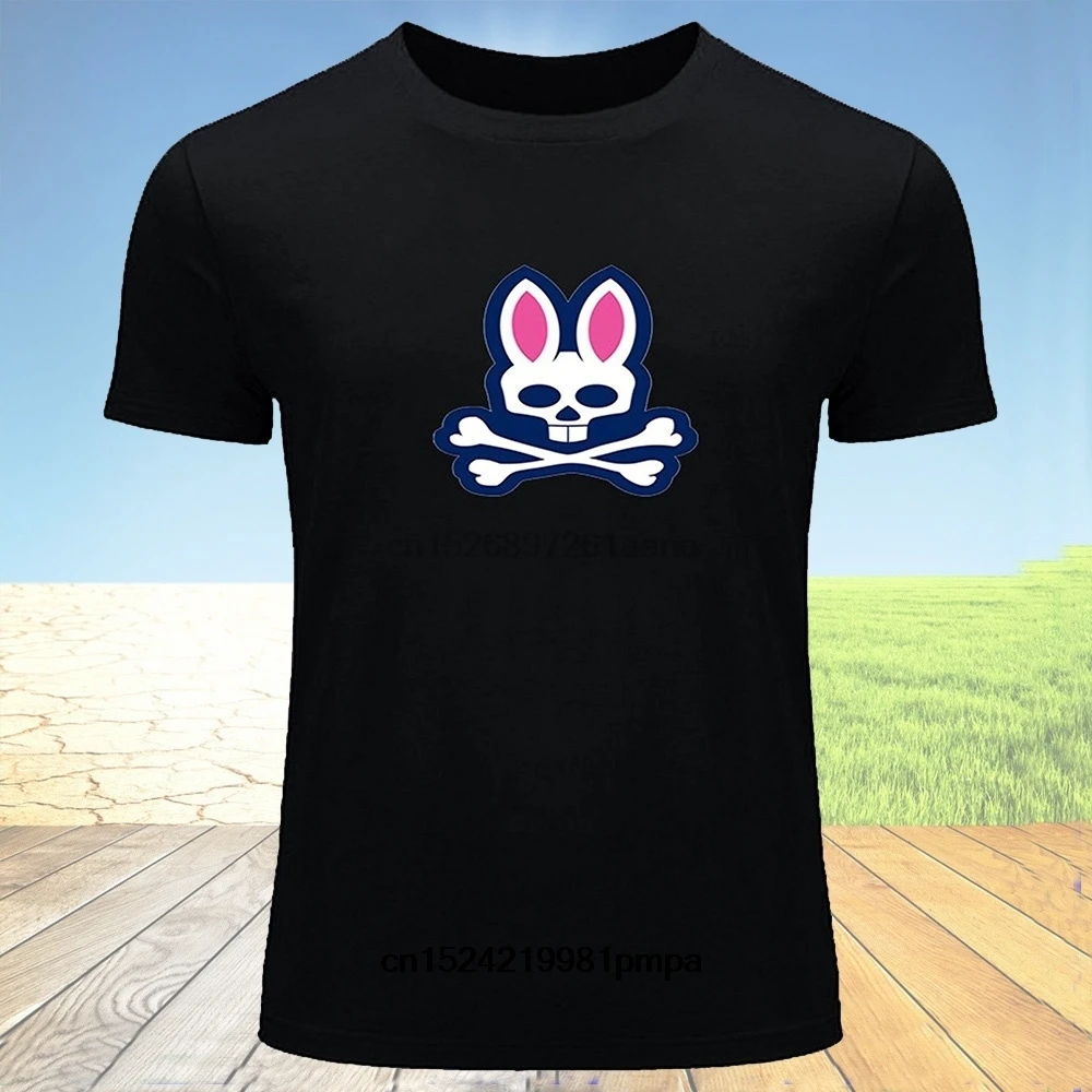 Summer Cotton Graphic Psycho Bunny Mens Printed Short Sleeve Tops T Shirts Crew Neck Short-Sleeve |
