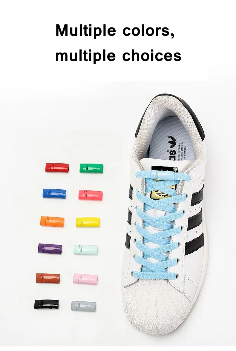 1 second No tie shoelace 24Color Elastic shoelaces Magnetic metal lock Quick wear in Flat Suitable for all shoes Lazy laces