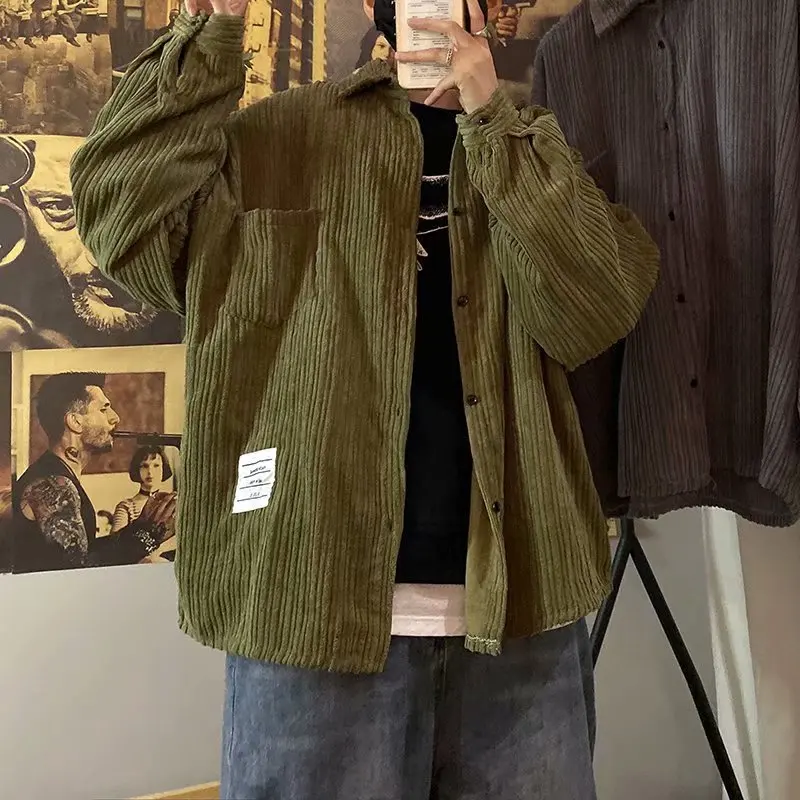 Autumn and Winter New Casual Corduroy Men's jacket Fashion Solid Color men jacket Loose All-match jackets coats 2020