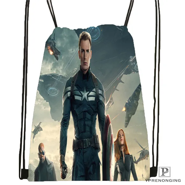 Пользовательские Мстители из комиксов Marvel походная сумка на шнурке для мужчин и женщин милый рюкзак дети ранец(черная спина) 31x40 см#180531-01-42 - Цвет: Drawstring Backpack