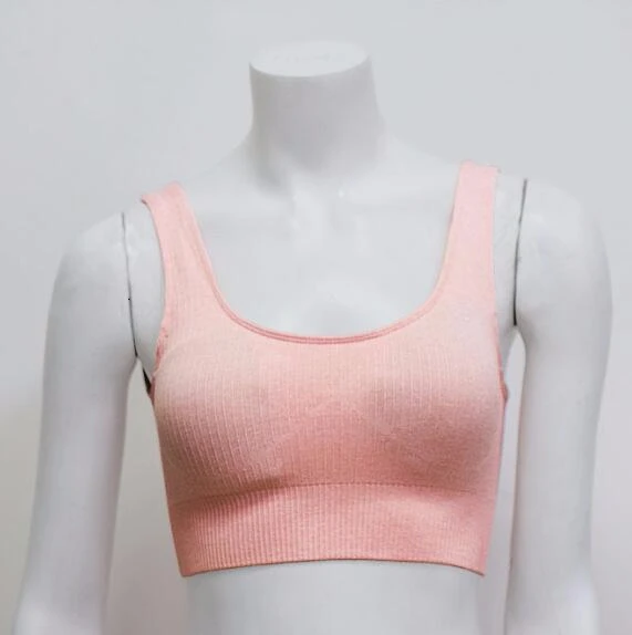 Pink bra Женский комплект из 2 предметов, энергетический бесшовный комплект для йоги, фитнеса, спортзала, йоги, костюм с высокой талией, леггинсы+ комплект с бюстгальтером, высокая эластичность, спортивная одежда для бега, бюстгальтер, штаны - Цвет: Pink bra