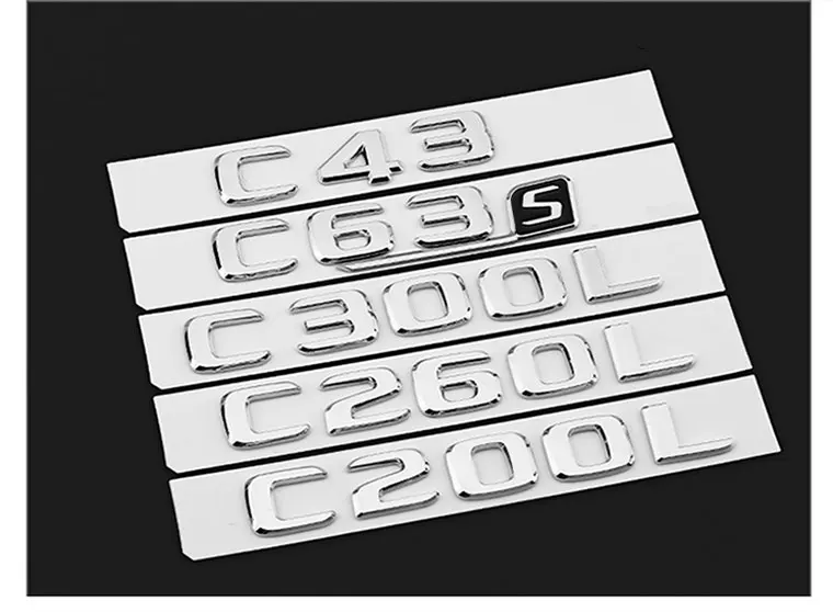 

Chrome Letters SLK 320 Trunk Emblem Emblems Badges for Mercedes Benz C43 C63 C200L E43 E63 E200L E300L GLC260L