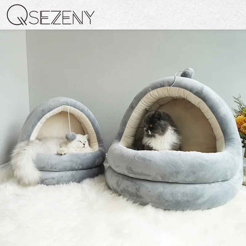 QSEZENY кровать для кошек домик для собак домик для кошек скамья для кошек хлопковые товары для домашних животных мягкий удобный зимний домик для щенка