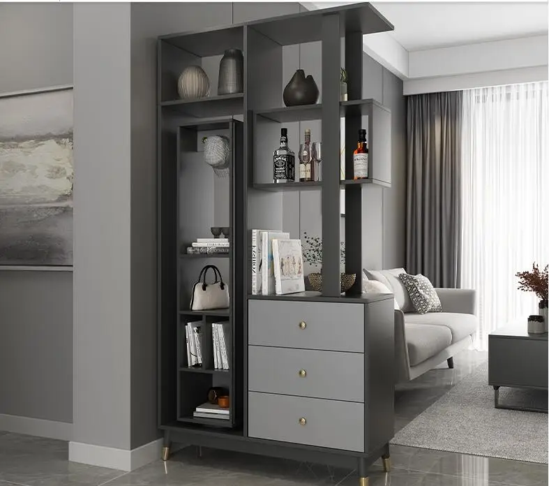 Door screen porch Nordic modern living room wine cabinet small family wall integrated shoe cabinet partition