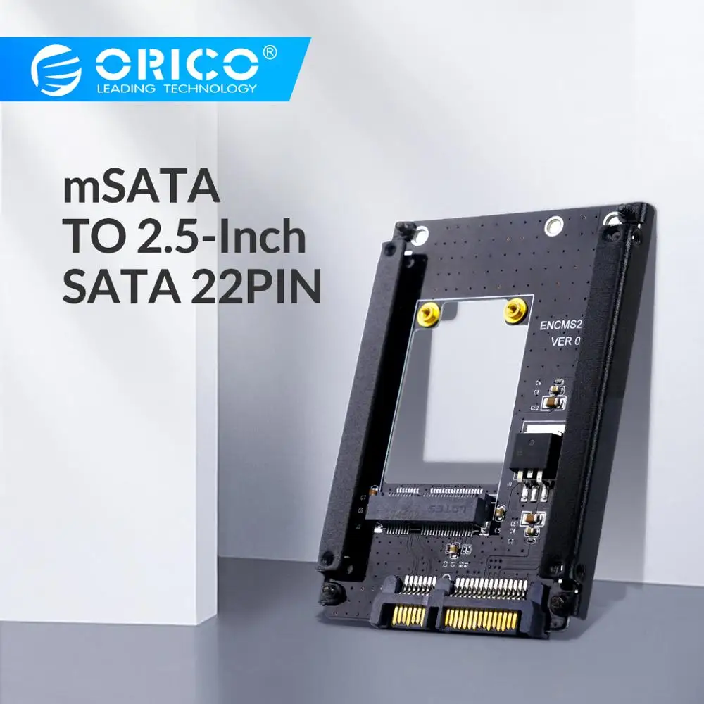 

ORICO mSATA to 2.5 Inch SATA 22PIN Adapter SSD Adapter Card Full Height Size Supported mSATA to SATA3 SSD For 25X30 mSATA SSD