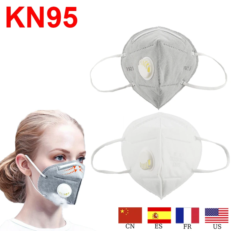 

20pcs KN95 Dust Masks N95 Pollution PM2.5 Air Filter Mask Safety Protective kf94 FFP2 FFP3 Face Mouth Mask Wholesale