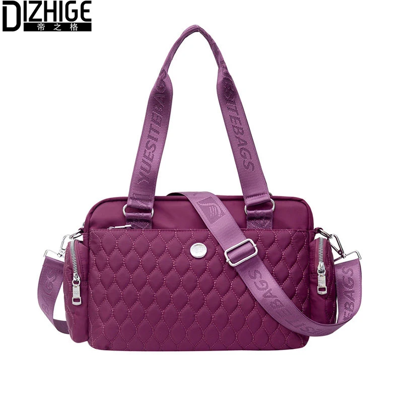 

DIZHIGE Fashion Brand Ladies Hand Bags Solid Fish Pattern Waterproof Nylon Handbag Casual Tote Satchel Crossbody Bags For Women