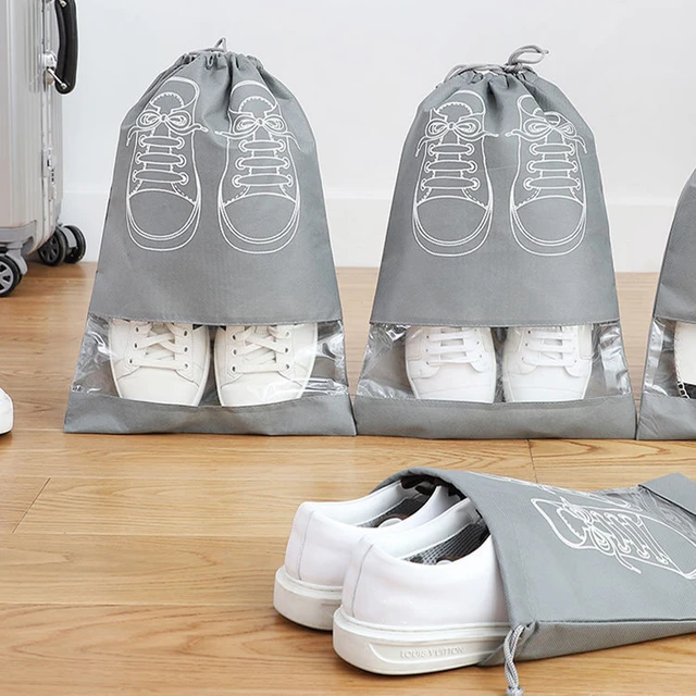 5 uds impermeable a prueba de polvo cordón bolsas zapatos de viaje portátil bolsa de almacenamiento organizadora con ventana - AliExpress