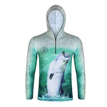 

Fishing T shirt UV Quick-drying Clothes Long-sleeved Ice silk Clothing Breathable Jacket Men Drift Hooded Ropa Pesca XL XXL 3XL