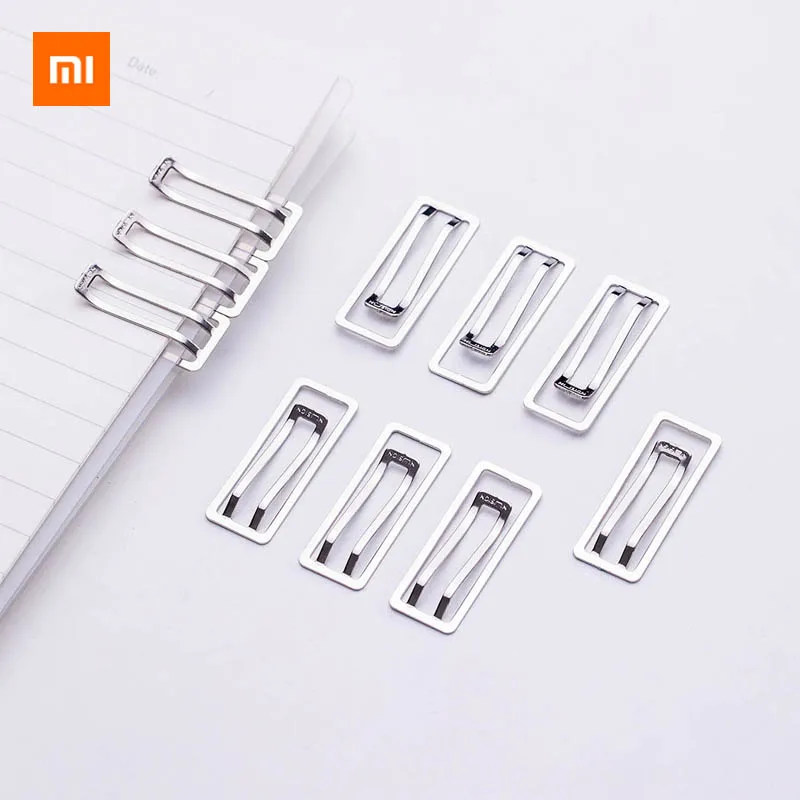 

10PCS Xiaomi NUSIGN Metal Paper Clip Wear-resistant Manganese Steel Document Sorting Easy Classification Reuse Office Storage