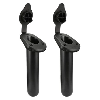 

2 Pcs Kayak Deck Plastic Flush Mount Fishing Boat Rod Holders and Cap Cover, Fishing Tackle Accessory Tool
