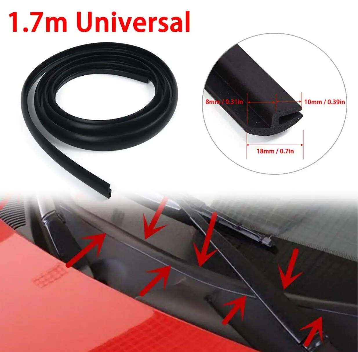 

Car Wiper Panel Seal Strip For Peugeot 307 308 407 206 207 3008 406 208 2008 508 408 306 301 106 107 607 4008 5008 807 205