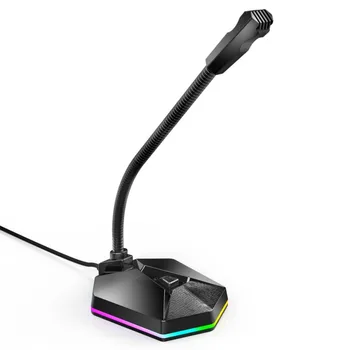 

TSP201 Desktop Capacitive Microphone USB Noise Reduction Computer Microphone With RGB Light Effect For Gaming Live Streaming PC