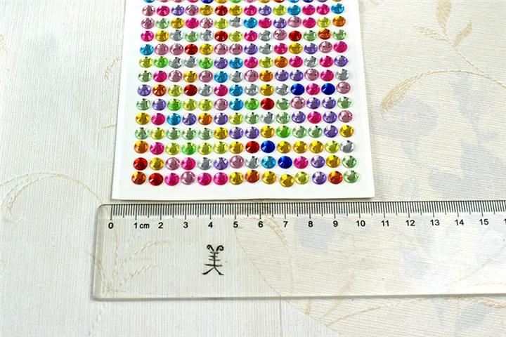 6  3mm 6mm Round Rhinestones Stickers Diy Handmade 3d Gemstone Sticker  Acrylic Crystal Stickers For Women Mobile Phone Shell Decor