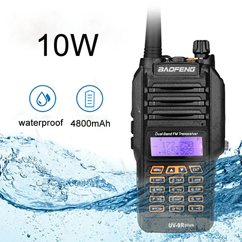 Free Shipping Baofeng uv 9r plus 10w Long Range Walkie Talkie Waterproof Ham Radio Stations Scanner Radio Transceiver UV-9R uv9r