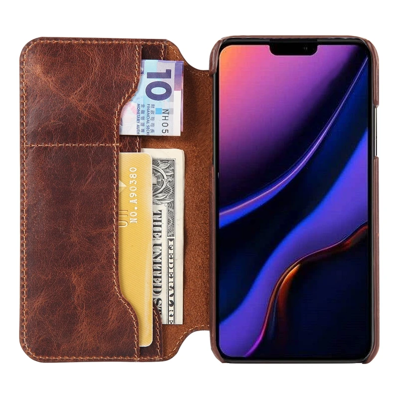 

Solque Genuine Leather Flip Book Case For iPhone 11 12 13 14 Pro Max Phone Cover Luxury Retro Vintage Card Holder Wallet Capa