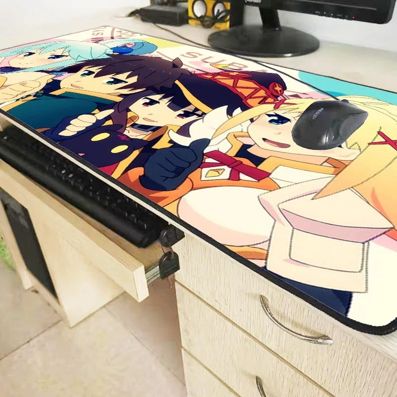 Mairuige японский аниме Konosuba Megumin прочный резиновый большой замок края коврик для мыши размер для 300*600 и 400*900*2 мм для CSGO