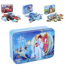 Горячая Дисней Замороженный автомобиль Дисней 60 кусочков Маленький кусок головоломки игрушки детские деревянные пазлы детские развивающие игрушки для