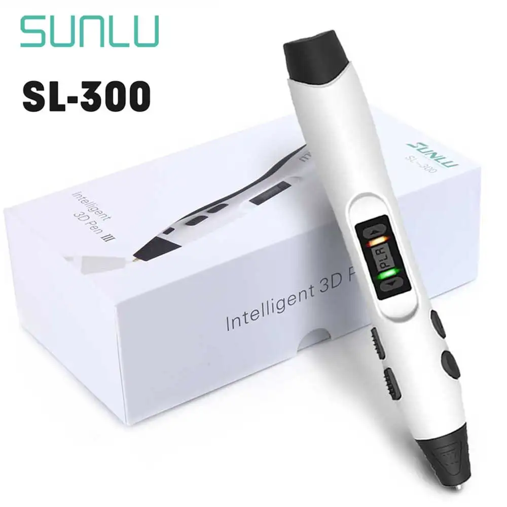 SUNLU 3D ручка SL-300 Регулируемая температура детей каракули ручка с светодиодный Экран Поддержка PLA/ABS нити белый Цвет