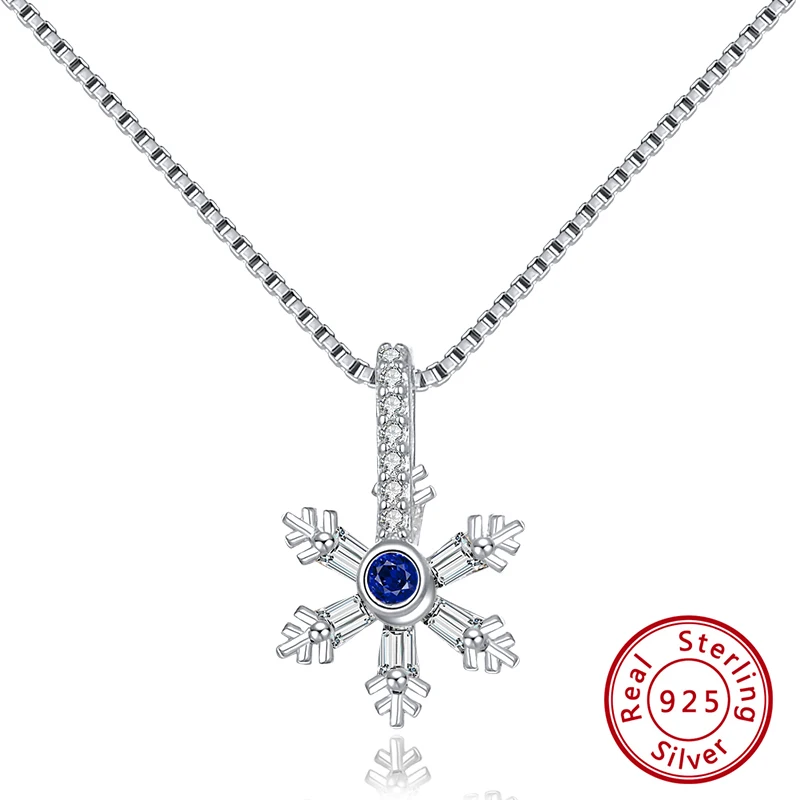 ORSA JEWELS подлинное серебряное ожерелье с подвеской в виде снежинок для мужчин/женщин 925 пробы Серебряное ожерелье ювелирное изделие подарок для влюбленных SN07 - Цвет камня: SN163-P