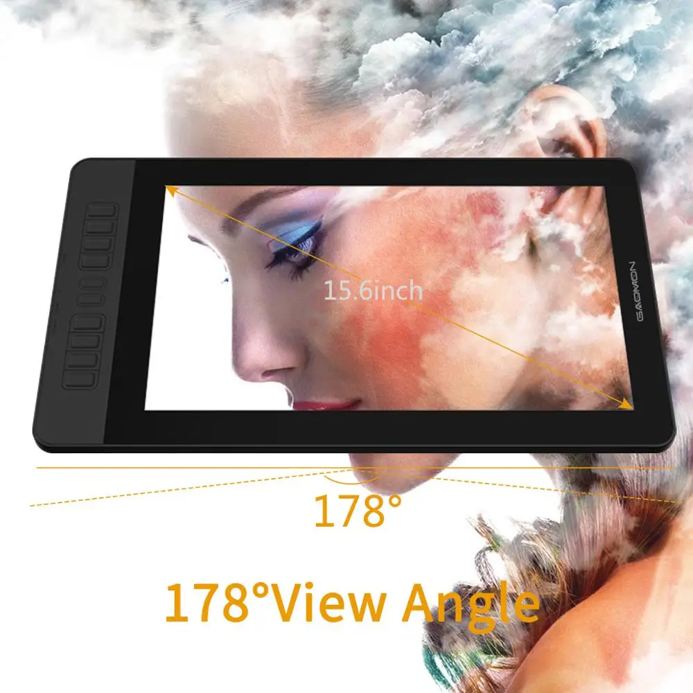  GAOMON PD1561 15.6 Inches IPS HD Graphics Drawing Tablet Monitor 72% NTSC Color Gamut with 8192 lev
