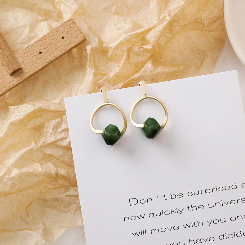 1 пара геометрические круглые металлические серьги в виде капель Корейском стиле