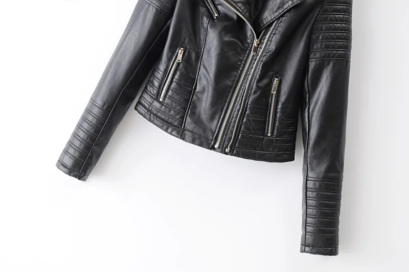 2021 New Fashion Women Autumn Winter Motorcycle Faux Leather Jackets Ladies Long Sleeve Biker PU Punk Streetwear Black Coats