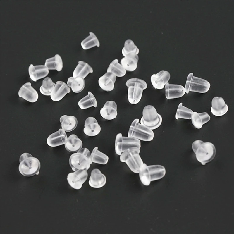 Круглые резиновые заглушки для сережек в виде летающей тарелки 100 шт. 10x6/4x 4/3x4 мм