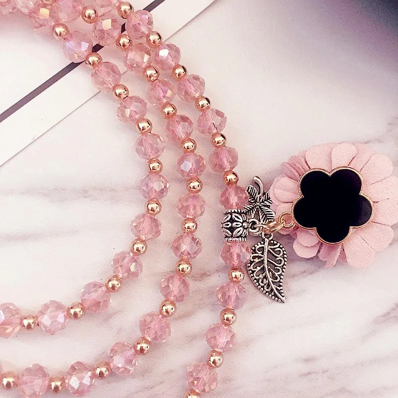 Новинка, Женский Кристальный подвесной ремешок на шею с длинной цепочкой, ремешок для телефона, сумка для ключей, значок, универсальный ручной ремешок