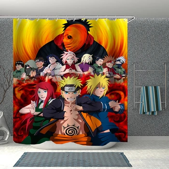 

Popular Anime Naruto 3D Print Shower Curtain Polyester Fabric Bathroom Curtain Waterproof Hook Bath Curtain 05